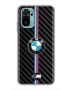 Чохол для Xiaomi Redmi Note 10 5G з картинкою «Емблема BMW та карбон»