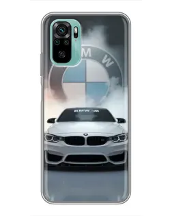 Чохол для Xiaomi Redmi Note 10 5G з картинкою «BMW в білому диму»