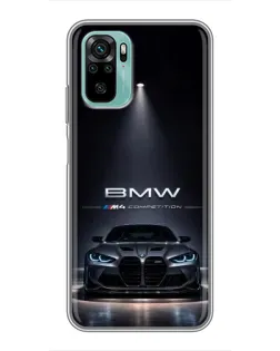 Чохол для Xiaomi Redmi Note 10 5G з картинкою «BMW крізь нічне місто»