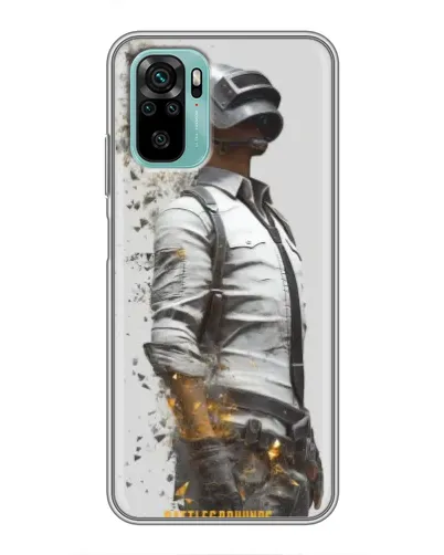 Чехол для Xiaomi Redmi Note 10 5G с картинкой «PUBG — боец в пыли»