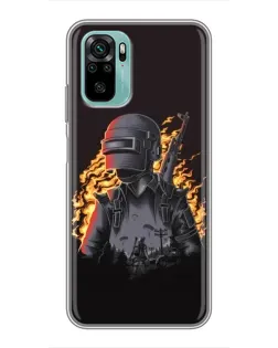 Чехол для Xiaomi Redmi Note 10 5G с картинкой «PUBG — огненный силуэт» Чехол для Xiaomi Redmi Note 10 5G с картинкой «PUBG — огненный силуэт»