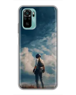 Чехол для Xiaomi Redmi Note 10 5G с картинкой «Герой PUBG на скале» Чехол для Xiaomi Redmi Note 10 5G с картинкой «Герой PUBG на скале»