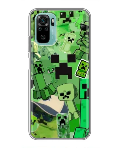 Чехол для Xiaomi Redmi Note 10 5G с картинкой «Криперы Minecraft»