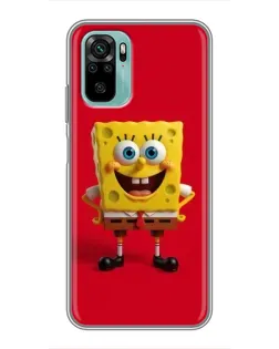 Чехол для Xiaomi Redmi Note 10 5G с картинкой «Спанч Боб на красном» Чехол для Xiaomi Redmi Note 10 5G с картинкой «Спанч Боб на красном»