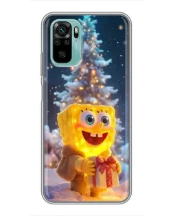Чехол для Xiaomi Redmi Note 10 5G с картинкой «Рождественский Спанч Боб» Чехол для Xiaomi Redmi Note 10 5G с картинкой «Рождественский Спанч Боб»
