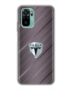 Чохол для Xiaomi Redmi Note 10 5G з картинкою «Металева текстура Tesla»