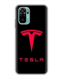 Чохол для Xiaomi Redmi Note 10 5G з картинкою «Tesla Red Logo»