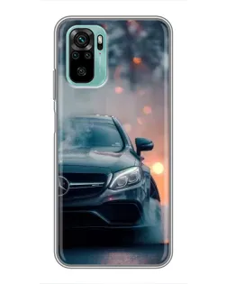 Чохол для Xiaomi Redmi Note 10 5G з картинкою «Mercedes — нічне місто»