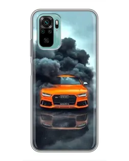 Чохол для Xiaomi Redmi Note 10 5G з картинкою «Audi у хмарах диму»