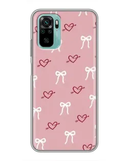 Чехол для Xiaomi Redmi Note 10 5G с картинкой «Сердца и банты»