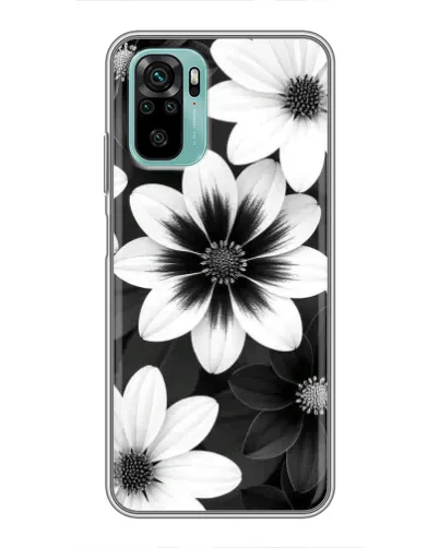 Чехол для Xiaomi Redmi Note 10 5G с картинкой «Монохромные астры»