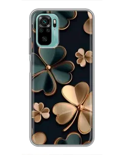 Чехол для Xiaomi Redmi Note 10 5G с картинкой «Клевер в золоте»