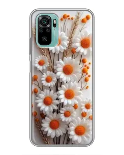 Чехол для Xiaomi Redmi Note 10 5G с картинкой «Белые сухоцветы»