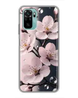 Чехол для Xiaomi Redmi Note 10 5G с картинкой «Нежная сакура и капли»