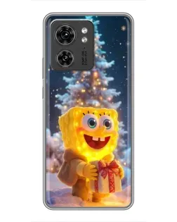 Чехол для Xiaomi Redmi Note 10 Pro 5g с картинкой «Рождественский Спанч Боб»