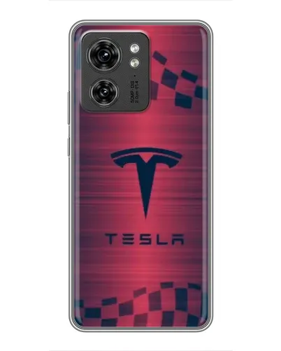 Чехол для Xiaomi Redmi Note 10 Pro 5g с картинкой «Тесла красный карбон»