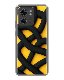 Чехол для Xiaomi Redmi Note 10 Pro 5g с картинкой «Черное желтое переплетение»