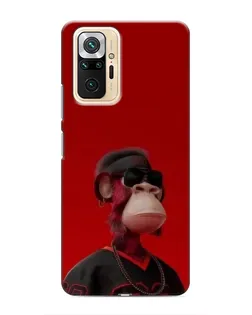 Чохол для Xiaomi Redmi Note 10 Pro з картинкою «Bored Ape в червоному» Чохол для Xiaomi Redmi Note 10 Pro з картинкою «Bored Ape в червоному»