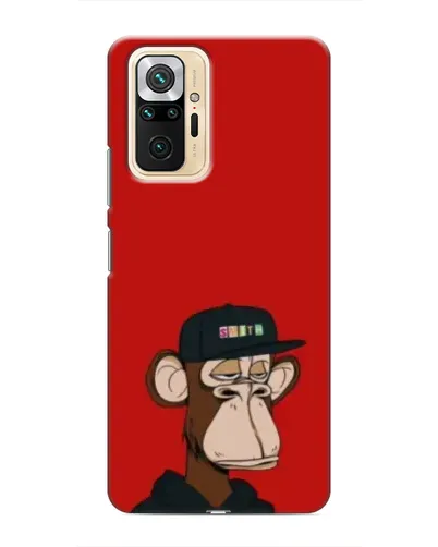 Чехол для Xiaomi Redmi Note 10 Pro с картинкой «Bored Ape — красный фон»