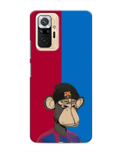 Чехол для Xiaomi Redmi Note 10 Pro с картинкой «Bored Ape — фанат Барсы»