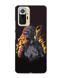 Чохол для Xiaomi Redmi Note 10 Pro з картинкою «PUBG — вогняний силует»