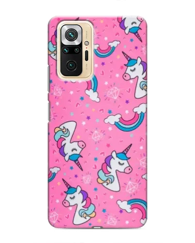 Чехол для Xiaomi Redmi Note 10 Pro с картинкой «Unicorn паттерн розовый»