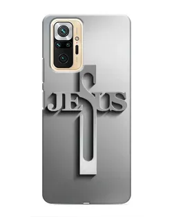 Чехол для Xiaomi Redmi Note 10 Pro с картинкой «Металлический крест Jesus»