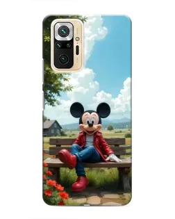 Чехол для Xiaomi Redmi Note 10 Pro с картинкой «Микки на скамейке»