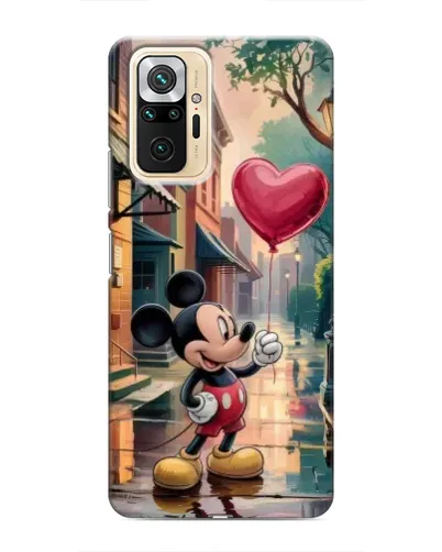 Чехол для Xiaomi Redmi Note 10 Pro с картинкой «Микки и шарик-сердце»