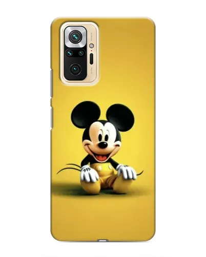 Чехол для Xiaomi Redmi Note 10 Pro с картинкой «Микки на желтом»