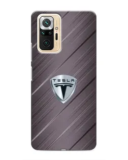 Чехол для Xiaomi Redmi Note 10 Pro с картинкой «Металлическая текстура Tesla»