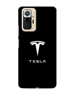 Чехол для Xiaomi Redmi Note 10 Pro с картинкой «Tesla White Logo»