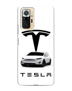 Чехол для Xiaomi Redmi Note 10 Pro с картинкой «Tesla White Style»