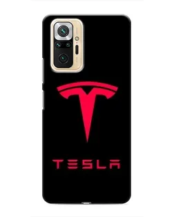 Чехол для Xiaomi Redmi Note 10 Pro с картинкой «Tesla Red Logo»
