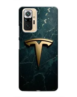 Чехол для Xiaomi Redmi Note 10 Pro с картинкой «Мраморная Tesla Gold»