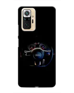 Чехол для Xiaomi Redmi Note 10 Pro с картинкой «Салон Audi — руль»