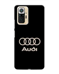 Чехол для Xiaomi Redmi Note 10 Pro с картинкой «Audi — золотой логотип»