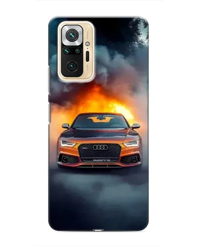 Чехол для Xiaomi Redmi Note 10 Pro с картинкой «Audi в огненном дыму»