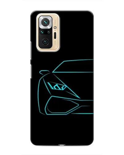 Чехол для Xiaomi Redmi Note 10 Pro с картинкой «Голубой силуэт Lamborghini»