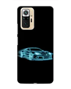 Чохол для Xiaomi Redmi Note 10 Pro з картинкою «Неоновий контур Lamborghini»