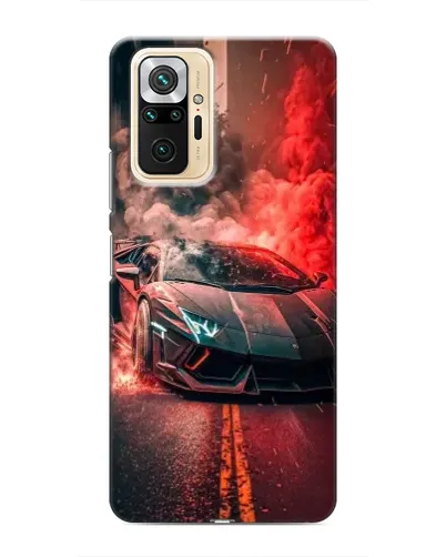 Чехол для Xiaomi Redmi Note 10 Pro с картинкой «Lamborghini красный дым»