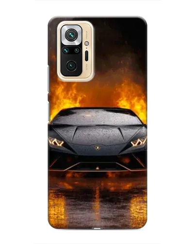 Чехол для Xiaomi Redmi Note 10 Pro с картинкой «Lamborghini в огне»
