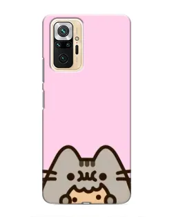 Чехол для Xiaomi Redmi Note 10 Pro с картинкой «Pusheen и печенье»