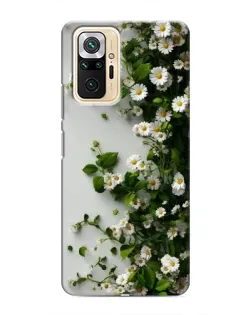 Чехол для Xiaomi Redmi Note 10 Pro с картинкой «Ветка мелких белых цветов»