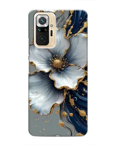 Чехол для Xiaomi Redmi Note 10 Pro с картинкой «Белый цветок и золотой флюид» Чехол для Xiaomi Redmi Note 10 Pro с картинкой «Белый цветок и золотой флюид»