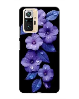 Чехол для Xiaomi Redmi Note 10 Pro с картинкой «Фиолетовые цветы с росою»