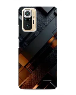 Чехол для Xiaomi Redmi Note 10 Pro с картинкой «Черные геометрические блоки»