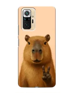 Чехол для Xiaomi Redmi Note 10 Pro с картинкой «Капибара виктория»