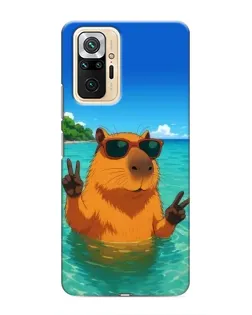 Чехол для Xiaomi Redmi Note 10 Pro с картинкой «Морская капибара»