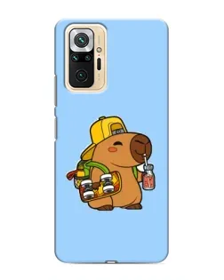 Чехол для Xiaomi Redmi Note 10 Pro с картинкой «Капибара на скейте»